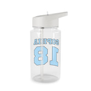 Light Blue - Personalised Football Clear Water Bottle 2