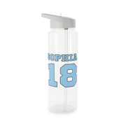 Light Blue - Personalised Football Clear Water Bottle 6