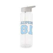 Light Blue - Personalised Football Clear Water Bottle 7