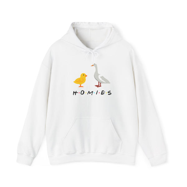 Homies Chick And Duck Hoodie White Front