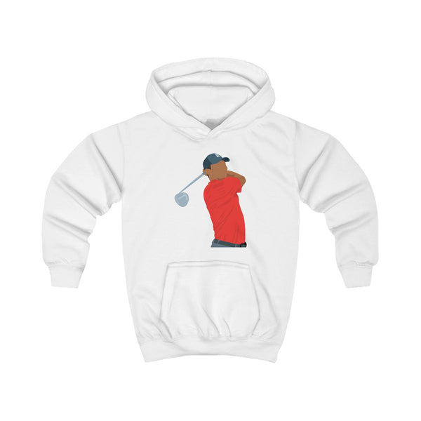 Tiger - Golf Kids Hoodie White Front