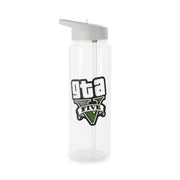 Green Five - Video Game Clear Water Bottle 6