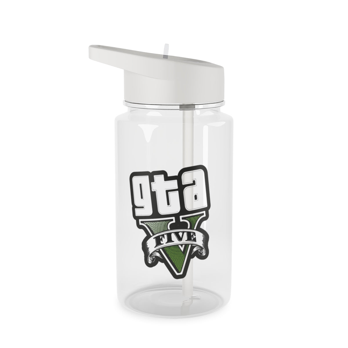 Green Five - Video Game Clear Water Bottle