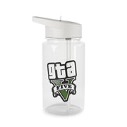 Green Five - Video Game Clear Water Bottle 1