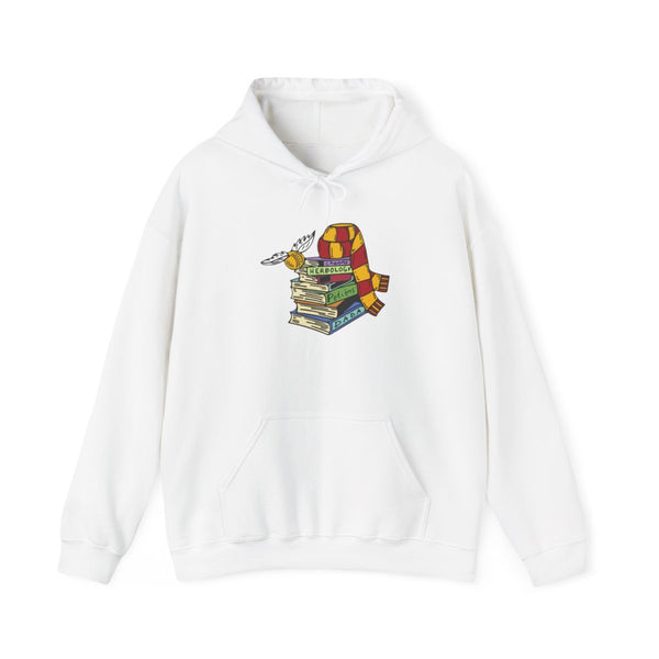 Book Stack Hoodie White Front