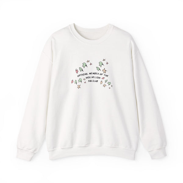 Official Member Of The Nick Nelson Fan Club - Heart TV Sweatshirt White Front
