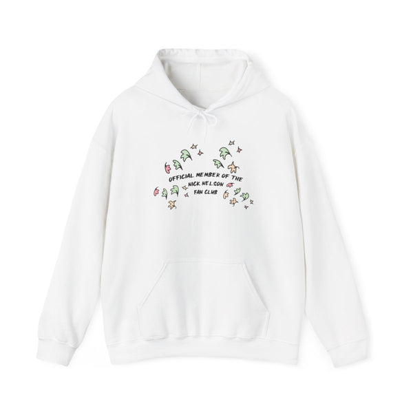 Official Member Of The Nick Nelson Fan Club - Heart TV Hoodie White Front