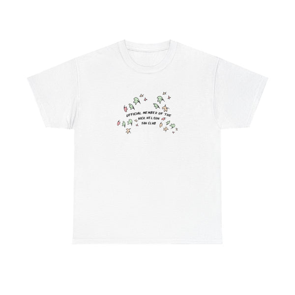 Official Member Of The Nick Nelson Fan Club - Heart TV T-Shirt White Front