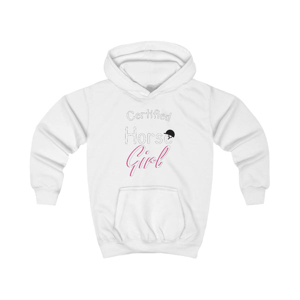 Certified Horse Girl - Horses Kids Hoodie White Front