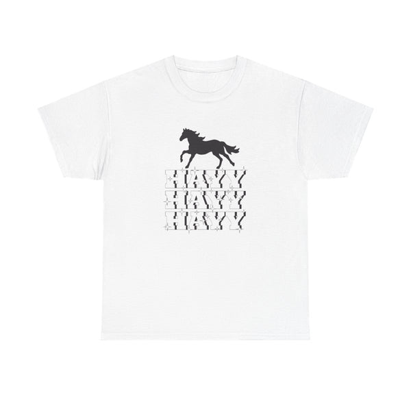 Hayy Hayy Hayy - Horses T-Shirt White Front