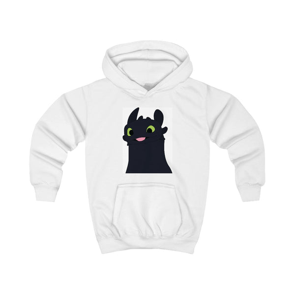 Black Fury Dragon Kids Hoodie White Front