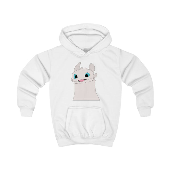 White Fury Dragon Kids Hoodie White Front