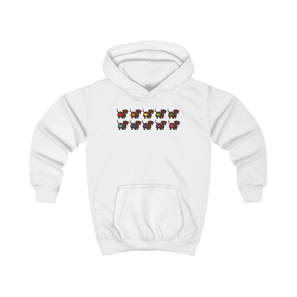 Love hearts - Dachshunds Kids Hoodie White Front