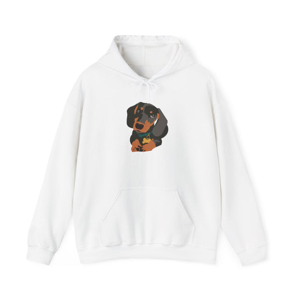 Black & brown - Dachshunds Hoodie White Front