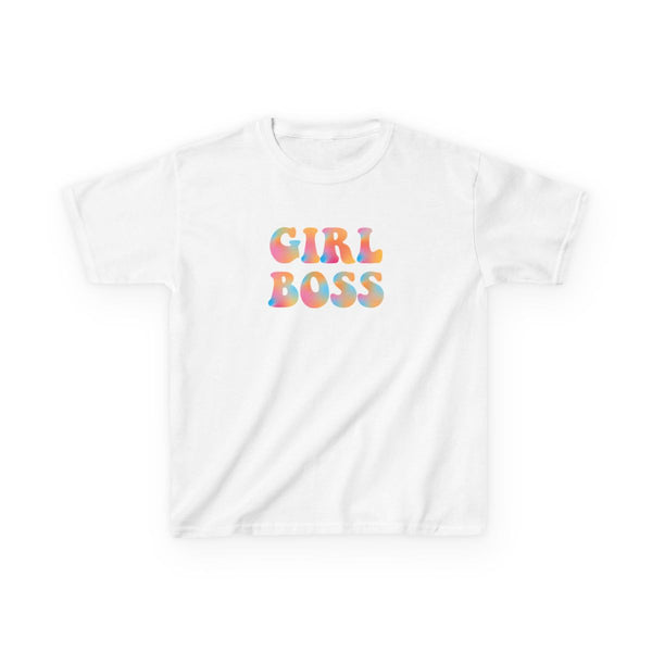Girl Boss - Aesthetic Quote Kids T-Shirt White Front
