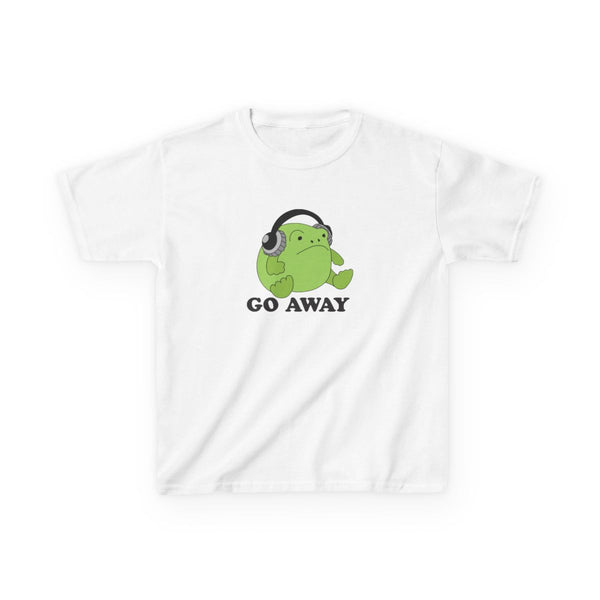 Go Away Grumpy Frog  Kids T-Shirt White Front