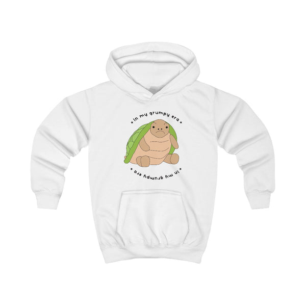 Grumpy Era Turtle Kids Hoodie White Front