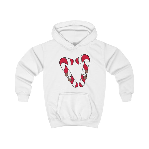 Christmas Candycane Plushies Kids Hoodie White Front