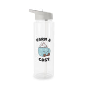 Hot Cocoa Plush Quote Clear Water Bottle 6
