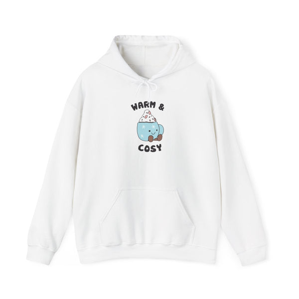 Hot Cocoa Plush Quote Hoodie White Front