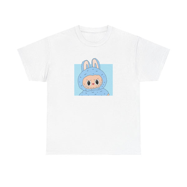 Cute Blue Notebook Monster T-Shirt White Front
