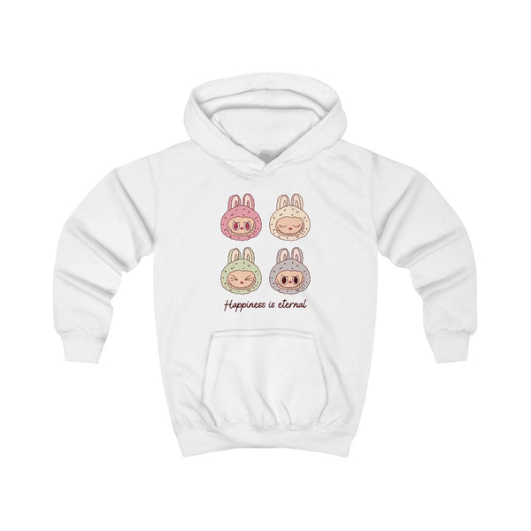 Happiness Is Eternal Monsters Kids Hoodie White Front