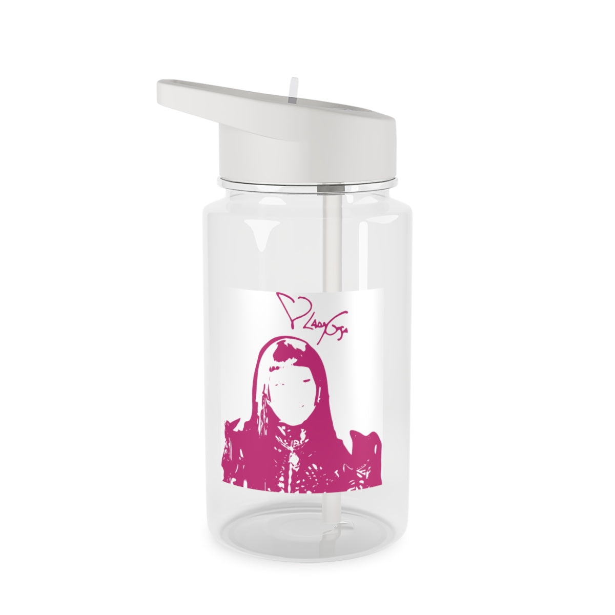 Pink Gaga Silhouette  Clear Water Bottle