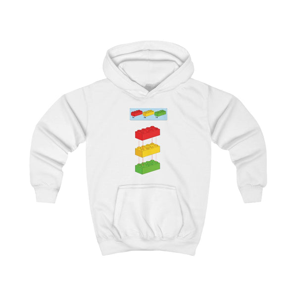 Bricks Instruction Set Kids Hoodie White Front