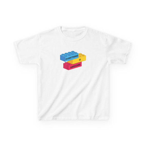 Everything Is Awesome Bricks Kids T-Shirt White Front