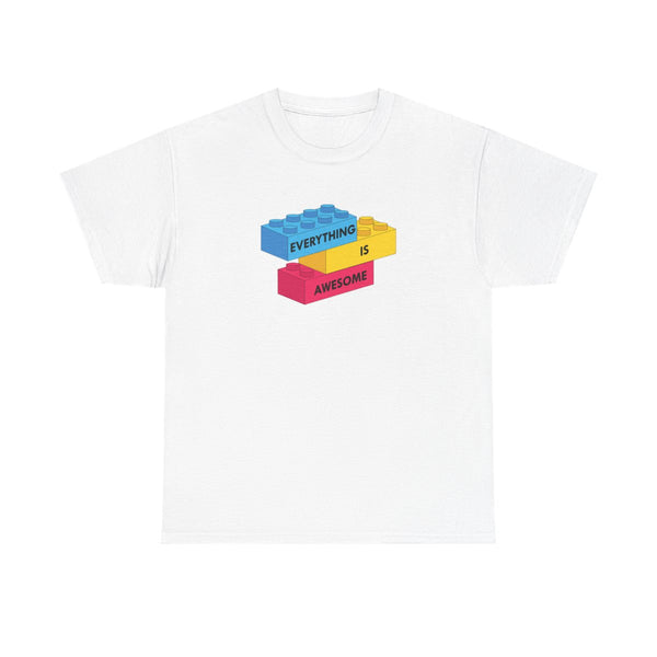 Everything Is Awesome Bricks T-Shirt White Front
