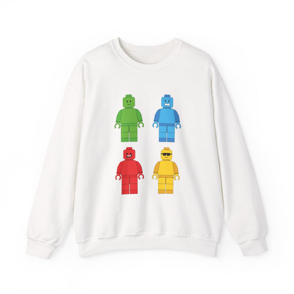Bricks Figures Rainbow Sweatshirt White Front