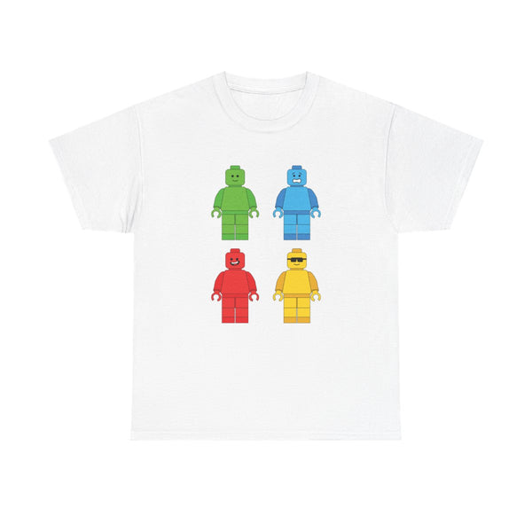 Bricks Figures Rainbow T-Shirt White Front