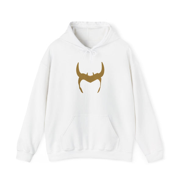 The Horned Helmet Hoodie White Front