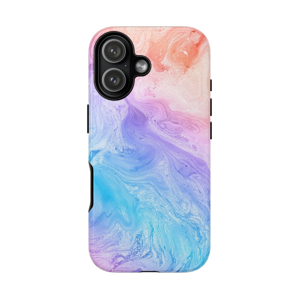 Blue and Peach Marble Phone Case