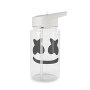 Black And White Helmet In Space  Clear Water Bottle 2