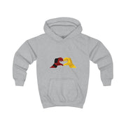 Red And Yellow Heroes Love Heart Kids Hoodie 3