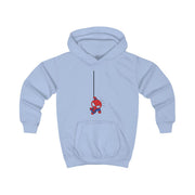 Blue Hanging Spider Hero Kids Hoodie 5
