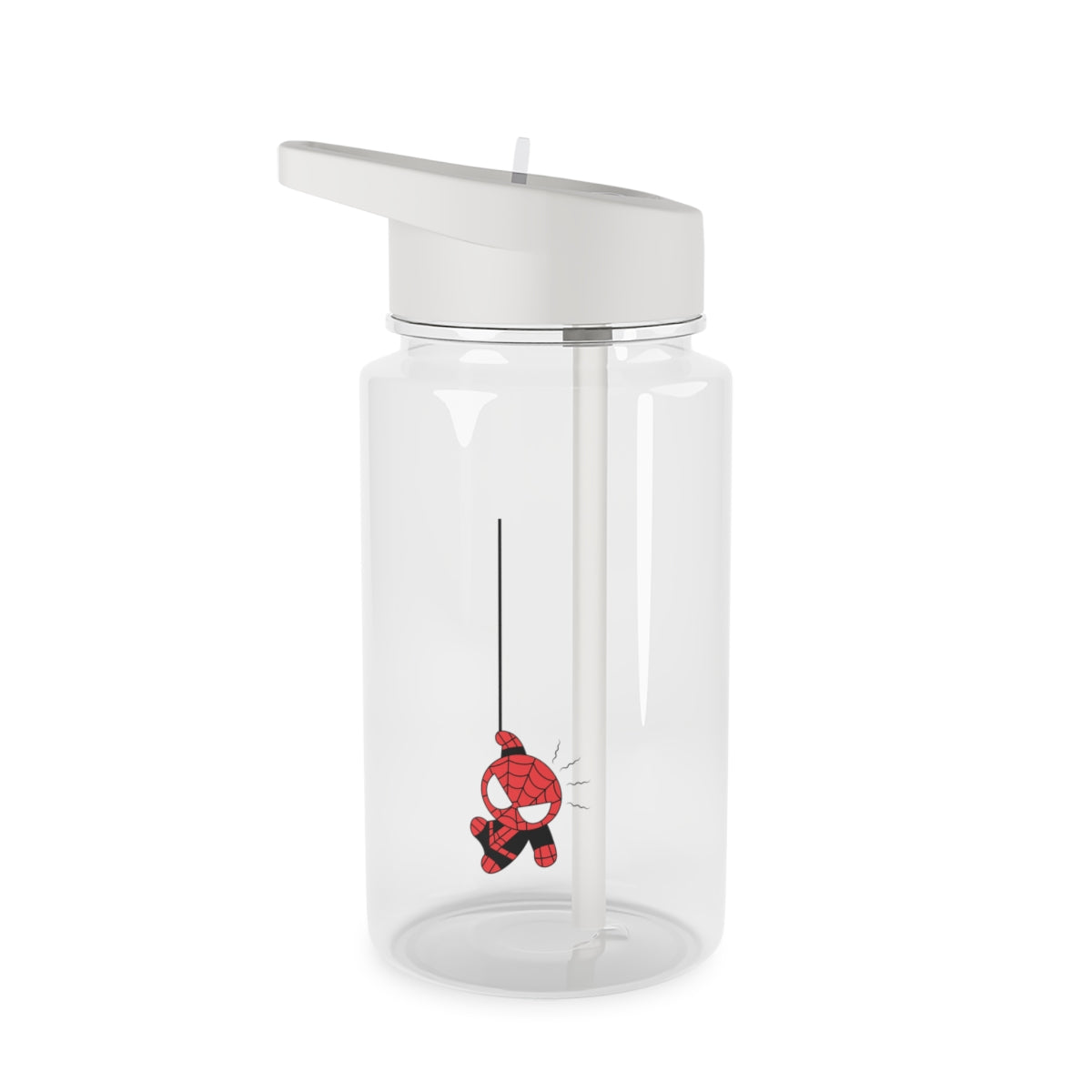 Gray Hanging Spider Hero Clear Water Bottle