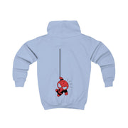 Gray Hanging Spider Hero Kids Hoodie 6