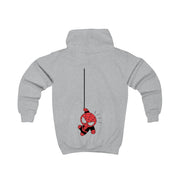 Gray Hanging Spider Hero Kids Hoodie 4