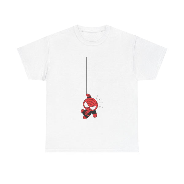 Gray Hanging Spider Hero T-Shirt White Front