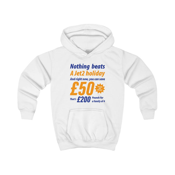 Nothing Beats A Jet Holiday Kids Hoodie White Front