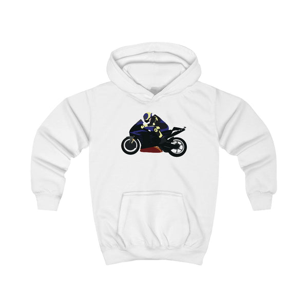 Purple Motorbike - Motorbike Kids Hoodie White Front