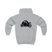 Purple Motorbike - Motorbike Kids Hoodie 4