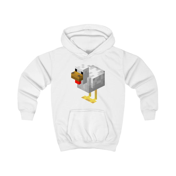 Mining Chicken Kids Hoodie White Front