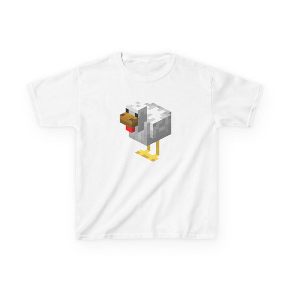 Mining Chicken Kids T-Shirt White Front