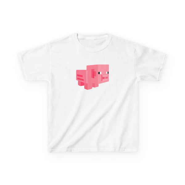 Mining Pig Kids T-Shirt White Front