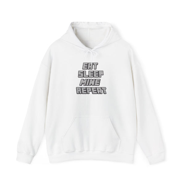 Eat Sleep Mine Repeat Hoodie White Front