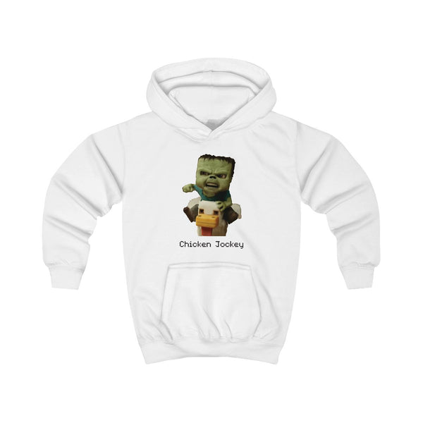 Chicken Jockey  Kids Hoodie White Front