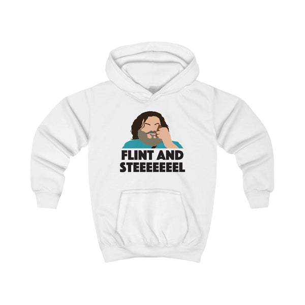 Flint And Steel Kids Hoodie White Front